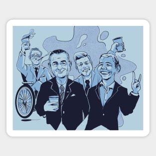 Funny Democratic Party // Democrat Presidents Roosevelt Johnson Kennedy Obama Magnet